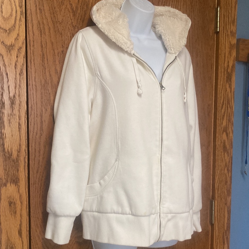 Cream Old Navy Fuzzy Zip Hoodie XXL